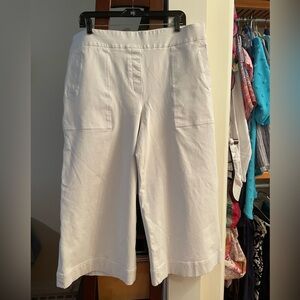 Spanx wide flared leg crop pants, bright perfect white, size 2x, tummy control